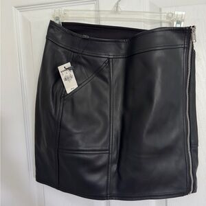 Express Sleek Black Faux Leather Skirt